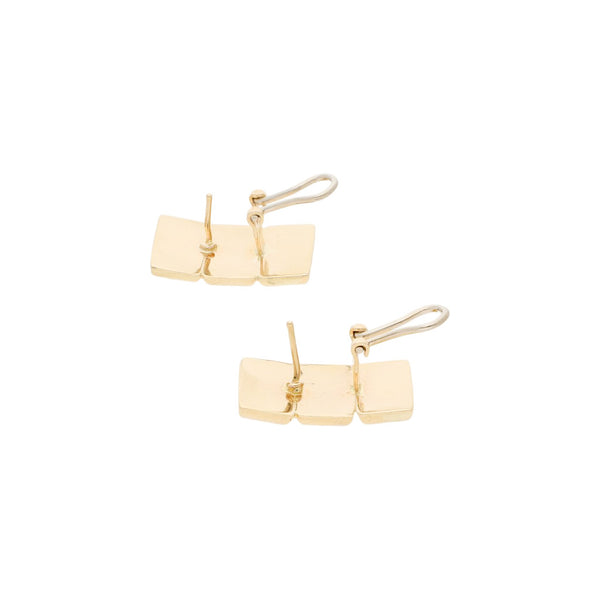 Aretes huecos en oro amarillo 14 kilates.