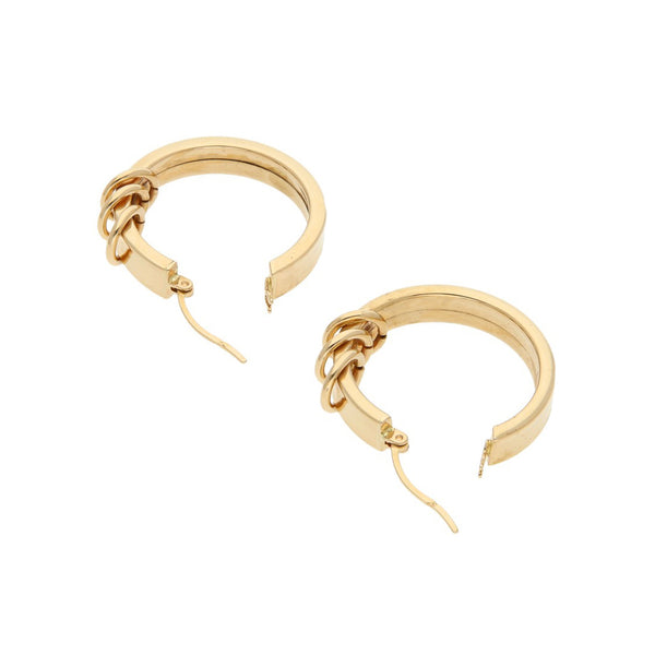 Arracadas huecas en oro amarillo 14 kilates.