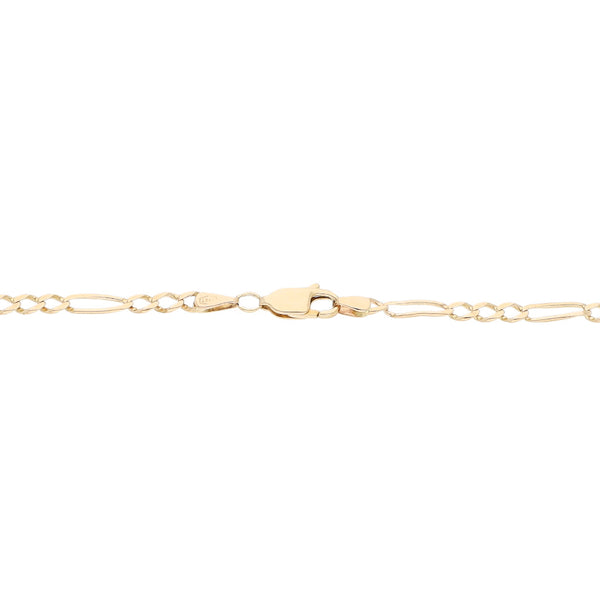Pulsera de tres eslabones por uno en oro amarillo 14 kilates.