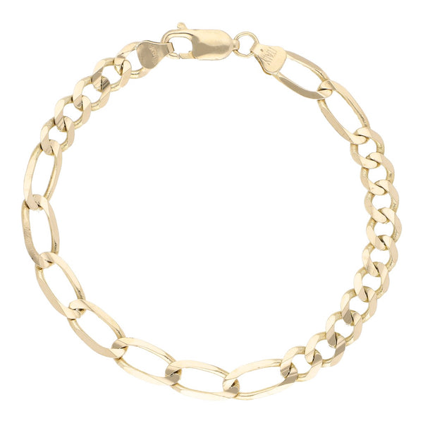 Pulsera eslabón combinado en oro amarillo 14 kilates.