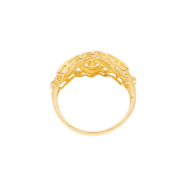 Anillo calado en oro amarillop 21 kilates.