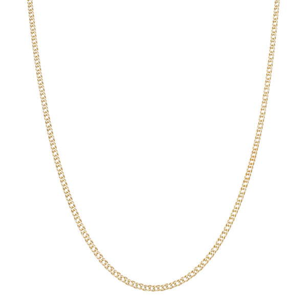 Collar eslabón encontrado doble en oro amarillo 14 kilates.