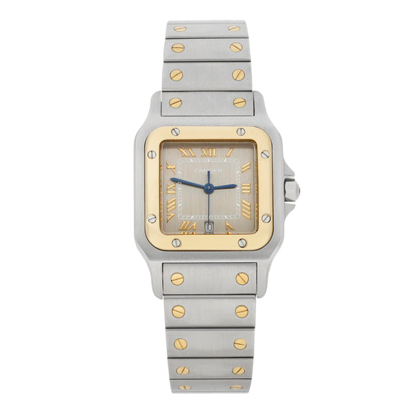 Reloj Cartier para caballero/unisex modelo Santos Galbée vistas en oro amarillo 18 kilates.