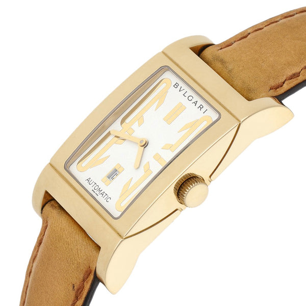 Reloj Bvlgari para caballero modelo Rettangolo caja y broche en oro amarillo 18 kilates.