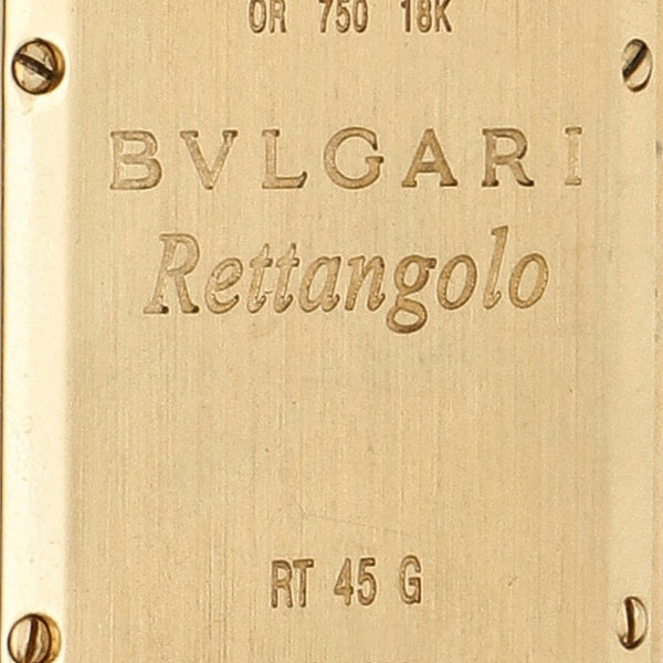 Reloj Bvlgari para caballero modelo Rettangolo caja y broche en oro amarillo 18 kilates.