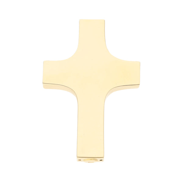 Cruz hueca en oro amarillo 14 kilates.