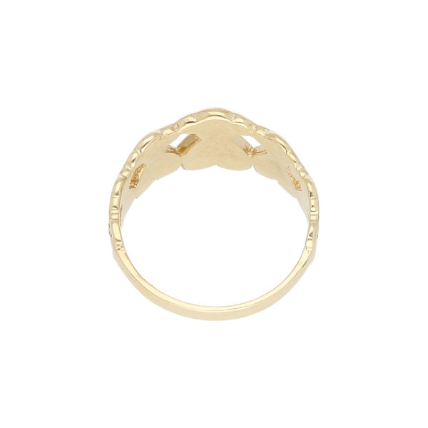 Anillo calado motivo osos en oro amarillo 14 kilates.