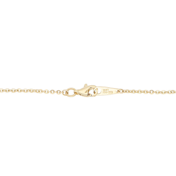 Pulsera eslabón cruzado con colgante motivo corazón platinado y sintéticos en oro amarillo 14 kilates.
