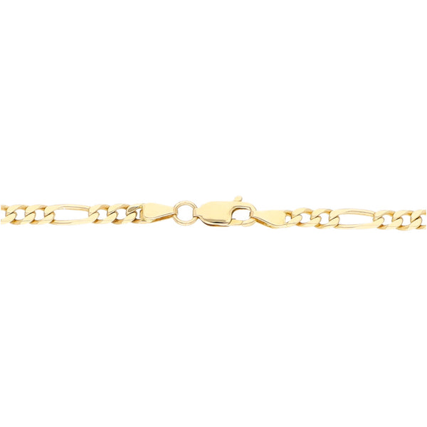 Pulsera eslabón de tres eslabones por uno con aplicaciones en oro amarillo 14 kilates.
