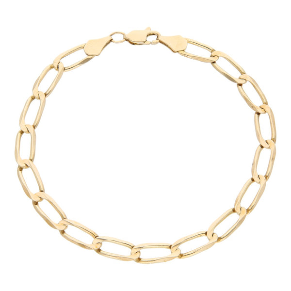 Pulsera eslabón encontrado en oro amarillo 14 kilates.