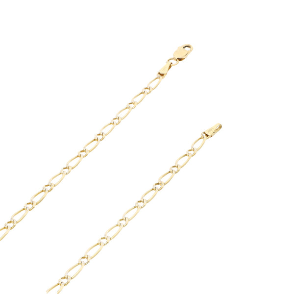 Collar eslabón uno por uno platinados en oro amarillo 14 kilates.