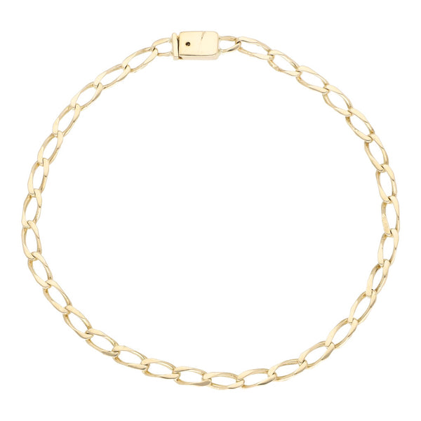 Pulsera eslabón encontrado en oro amarillo 14 kilates.