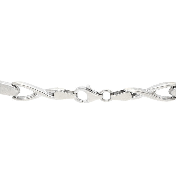 Pulsera eslabón articulado en oro blanco 14 kilates.