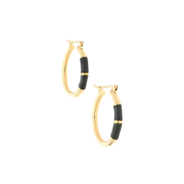 Arracadas tubulares con esmalte en oro amarillo 14 kilates.