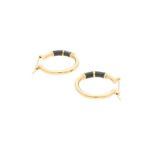 Arracadas tubulares con esmalte en oro amarillo 14 kilates.