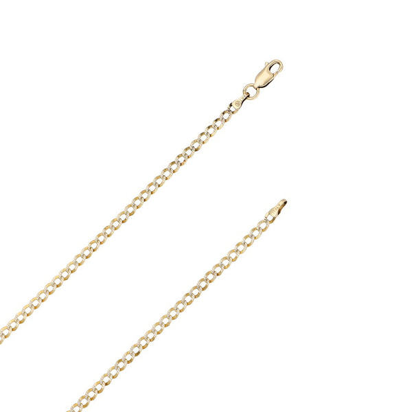 Collar eslabón barbado platinado en oro amarillo 14 kilates.