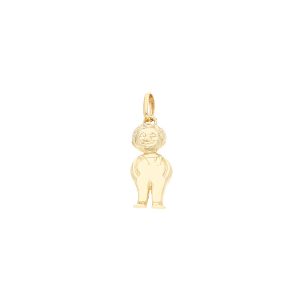 Dije diseño especial motivo niño en oro amarillo 14 kilates.