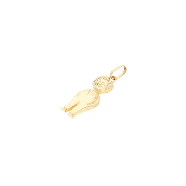 Dije diseño especial motivo niño en oro amarillo 14 kilates.
