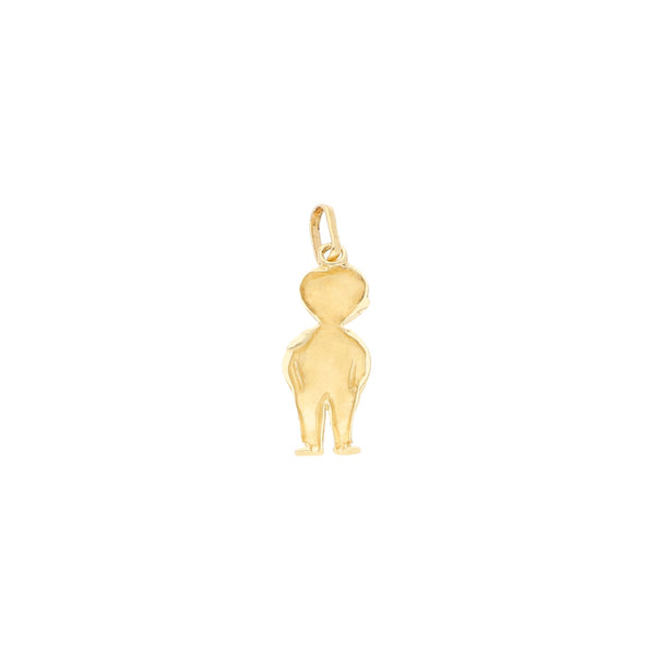 Dije diseño especial motivo niño en oro amarillo 14 kilates.