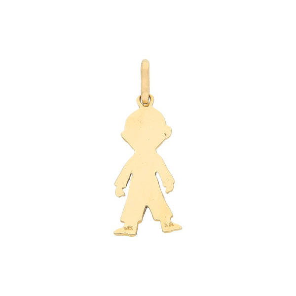 Dije diseño especial motivo niño en oro amarillo 14 kilates.