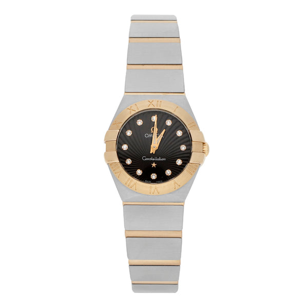 Reloj Omega para dama modelo Constellation vistas en oro rosa 18 kilates.
