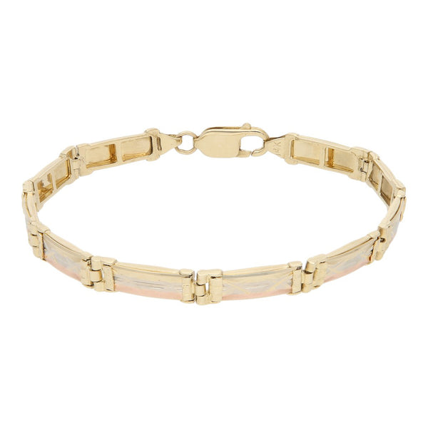 Pulsera eslabón articulado en oro amarillo 14 kilates.
