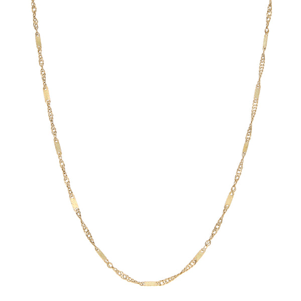 Collar eslabón torzal con aplicaciones en oro amarillo 14 kilates.