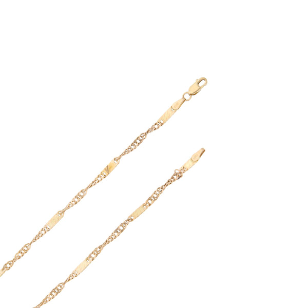 Collar eslabón torzal con aplicaciones en oro amarillo 14 kilates.