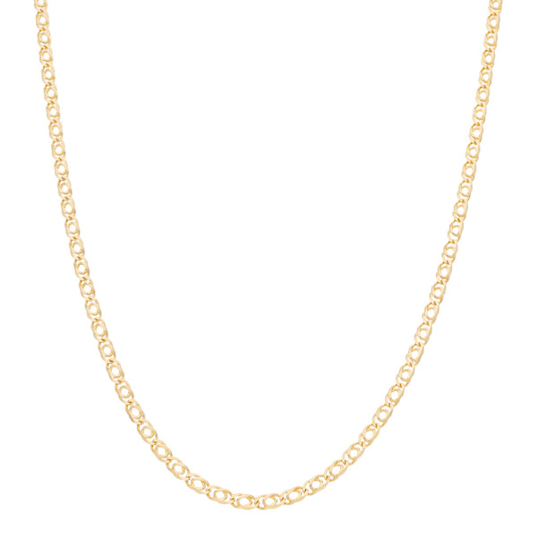 Collar eslabón nudo marino en oro amarillo 14 kilates.