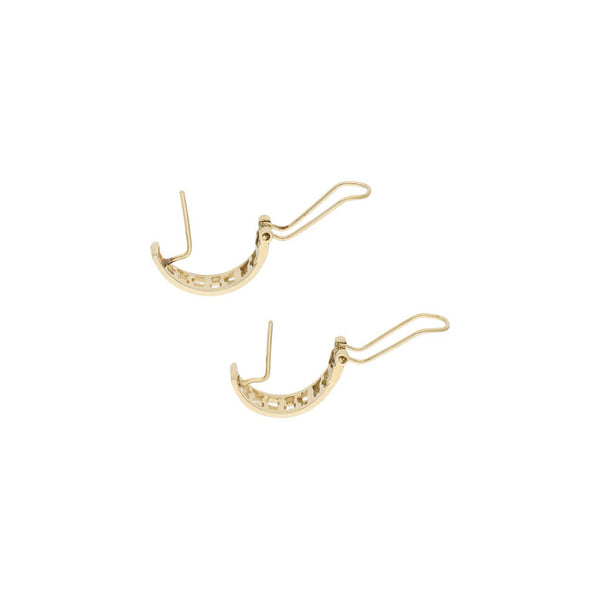 Aretes calados en oro amarillo 14 kilates.