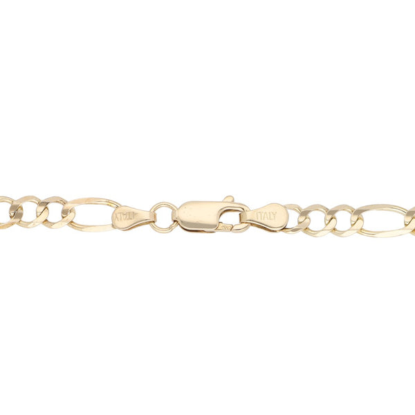 Pulsera de tres eslabones por uno en oro amarillo 14 kilates.