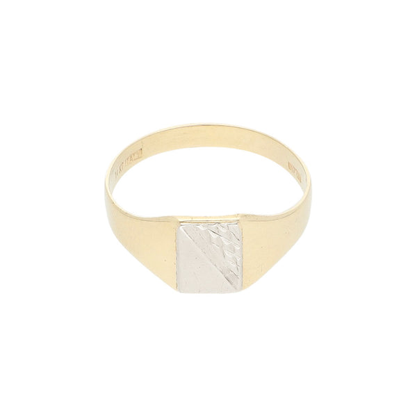 Anillo tipo sello en oro amarillo 14 kilates.
