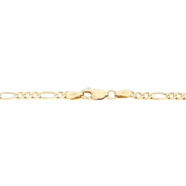 Pulsera de tres eslabones por uno en oro amarillo 14 kilates.