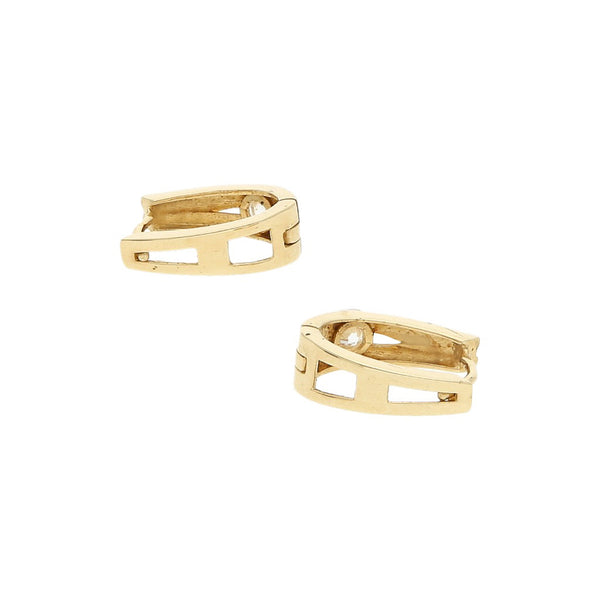 Arracadas caladas con sintéticos en oro amarillo 14 kilates.