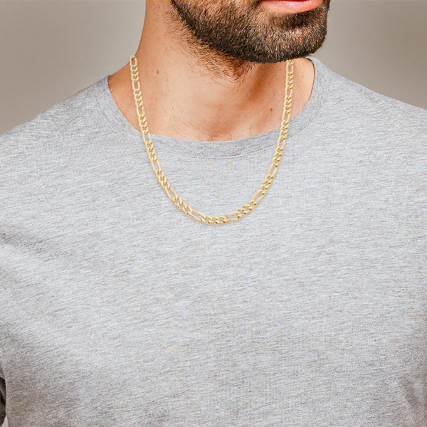 Collar de tres eslabones por uno en oro dos tonos 14 kilates.