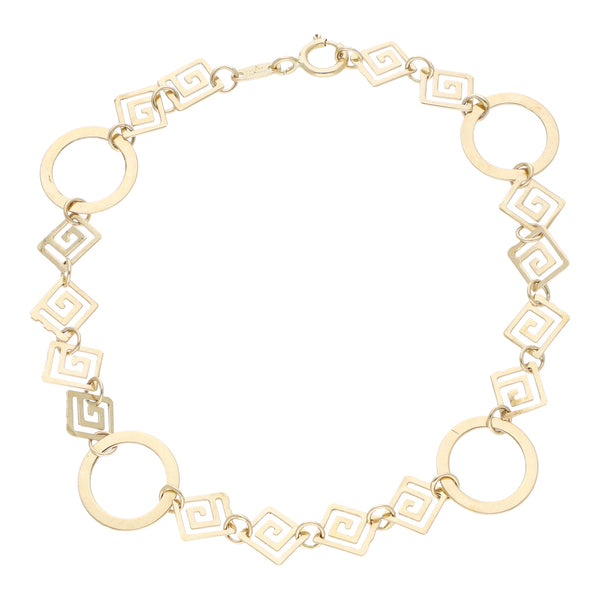 Pulsera eslabón laminado en oro amarillo 14 kilates.