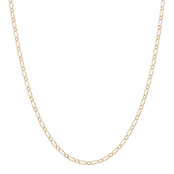 Collar eslabón combinado en oro amarillo 14 kilates.
