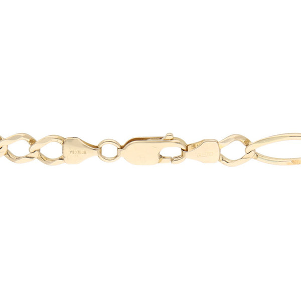 Pulsera de tres eslabones por uno en oro amarillo 14 kilates.