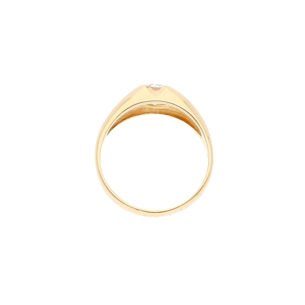 Anillo de compromiso con sintético en oro amarillo 14 kilates.