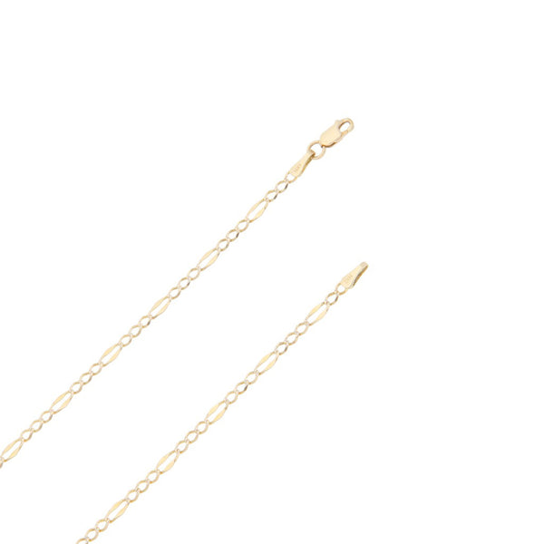 Collar de tres eslabones por uno platinado en oro amarillo 14 kilates.