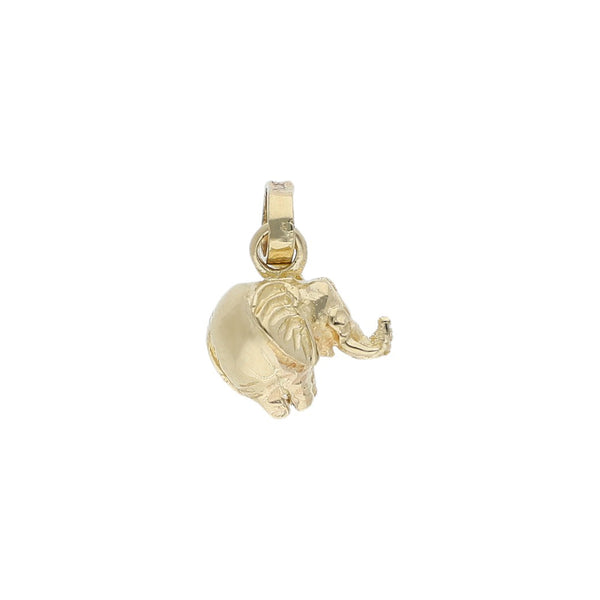 Dije diseño especial motivo elefante en oro amarillo 14 kilates.