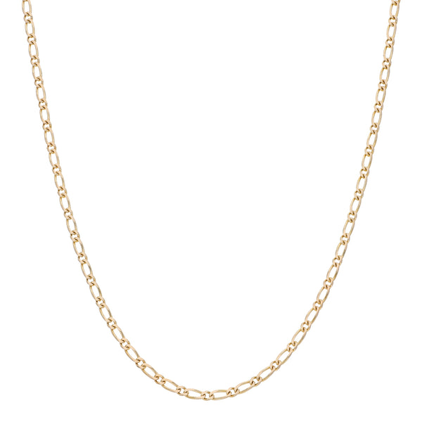 Collar eslabón uno por uno en oro amarillo 14 kilates.