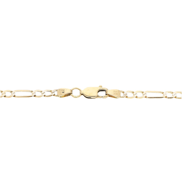 Pulsera de tres eslabones por uno platinados en oro amarillo 14 kilates.
