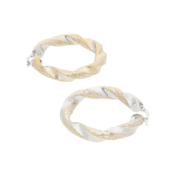 Arracadas torzal en oro blanco 14 kilates.