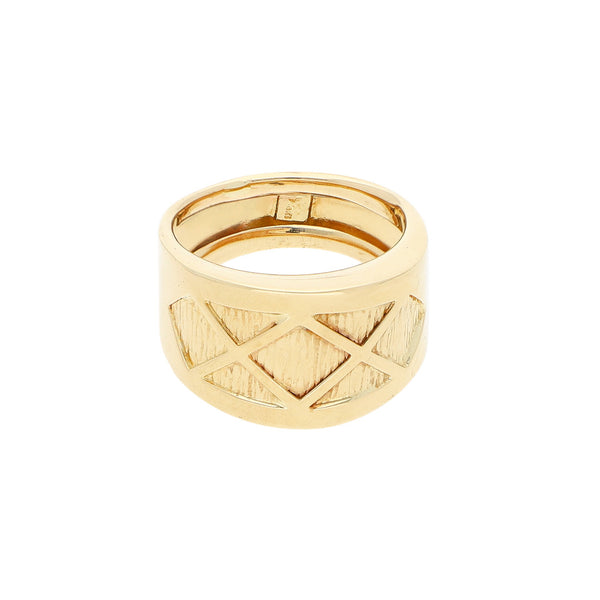 Anillo laminado en oro amarillo 14 kilates.