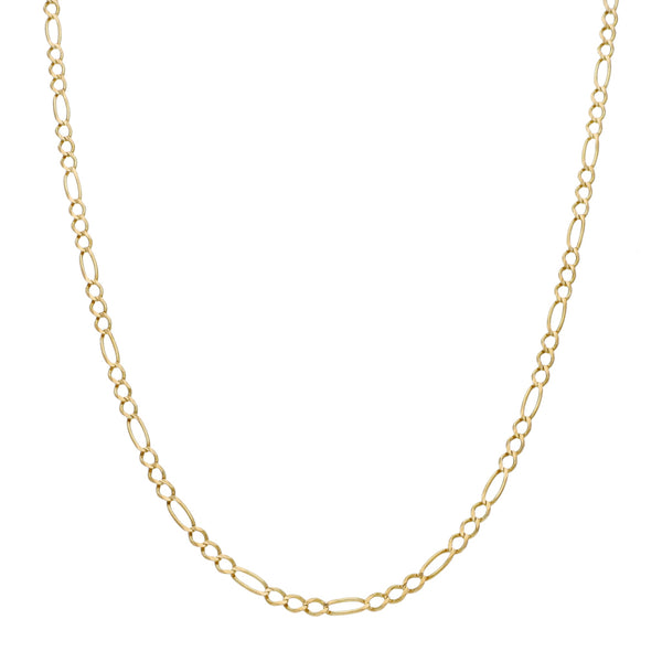 Collar de tres eslabones por uno en oro amarillo 14 kilates.