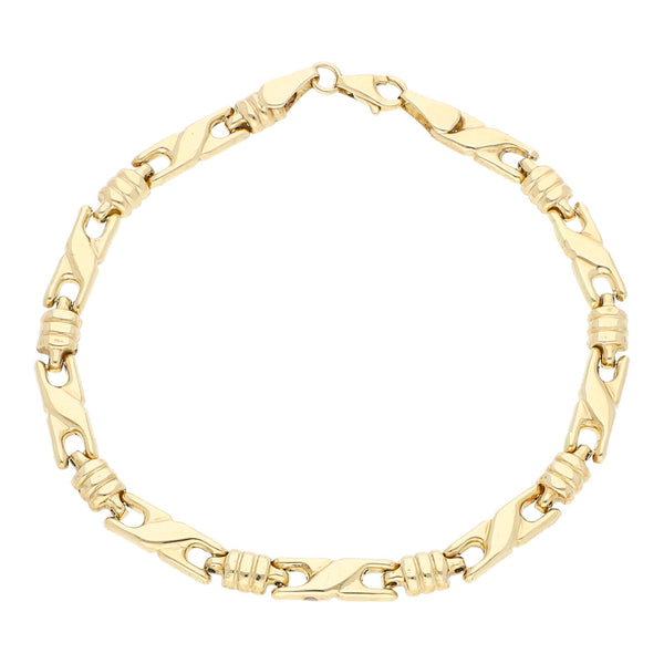 Pulsera eslabón articulado en oro amarillo 14 kilates.