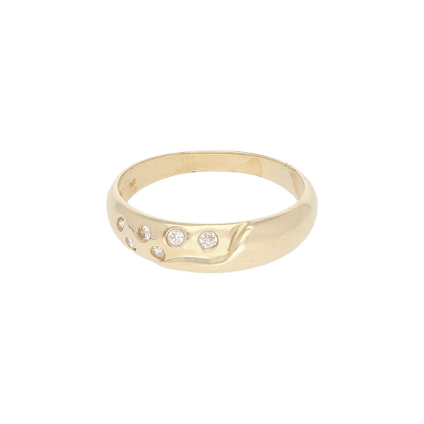 Anillo diseño especial con sintéticos en oro amarillo 14 kilates.