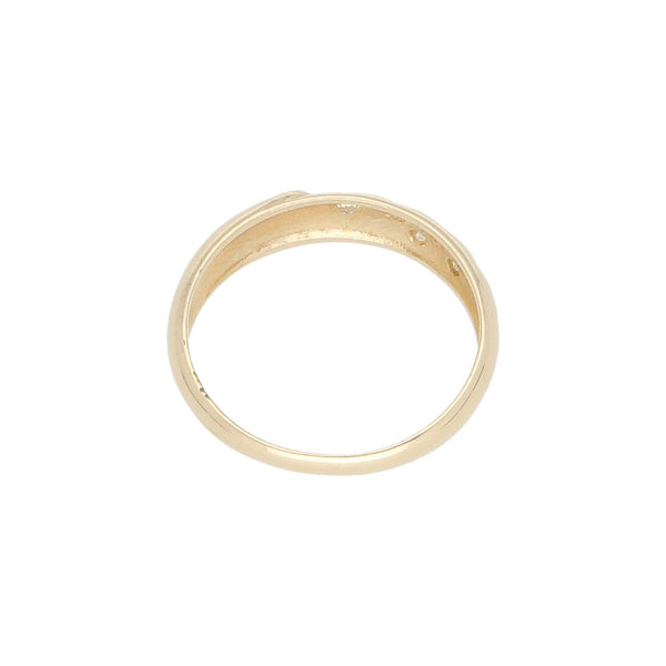 Anillo diseño especial con sintéticos en oro amarillo 14 kilates.