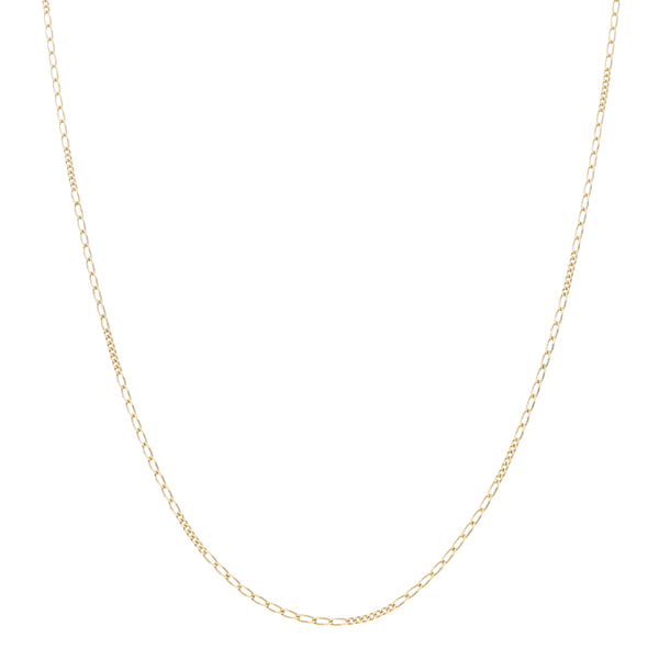 Collar de diez eslabones por siete en oro amarillo 14 kilates.